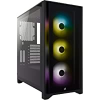 Los mejores  - Corsair iCUE 4000X RGB Chasis ATX Semitorre con Cristal Templado- Paneles Frontal y Lateral de Cristal Templado…